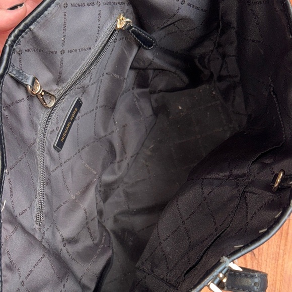 Michael Kors Jet Set Travel Medium Carryall Tote Designer Animal Print Gold Used - Picture 3 of 15